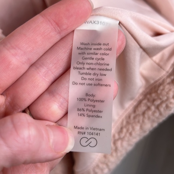 Calia Soft Pink Teddy Bear Sherpa Zip Up Vest, Women's Size Medium - Picture 8 of 8